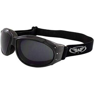 Dirt Bike Motorcycle Riding Goggles UV400 Padded Black Smoke Lens Unisex